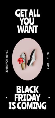 Stylish Shoes Sale on Black Friday Flyer DIN Large Tasarım Şablonu