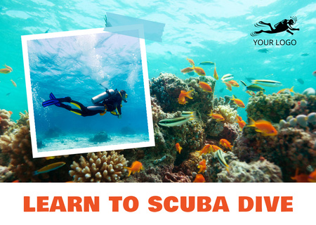 Scuba Diving Ad Card Design Template