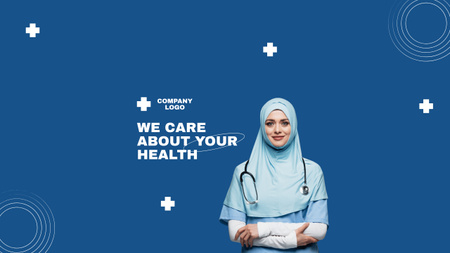 Healthcare Ad with Muslim Doctor Youtube Design Template