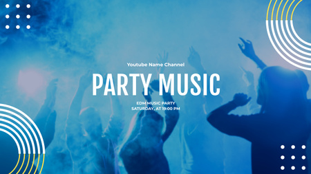 Ontwerpsjabloon van Youtube van Blogpromotie met feestmuziek
