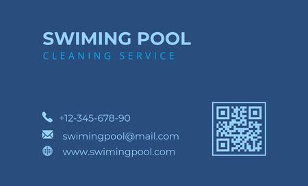 Pool Cleaning Service Contact Info Business Card 91x55mm Tasarım Şablonu