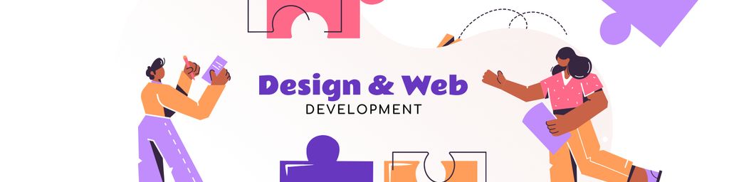 Designvorlage Web Design and Development Offer für LinkedIn Cover