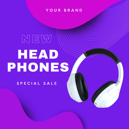 Wireless Headphone Special Sale Announcement Instagram Tasarım Şablonu