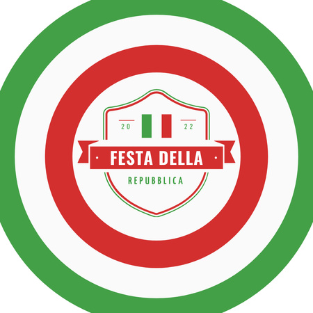 Italy Day Greeting on Simple Green and Red Instagram Design Template