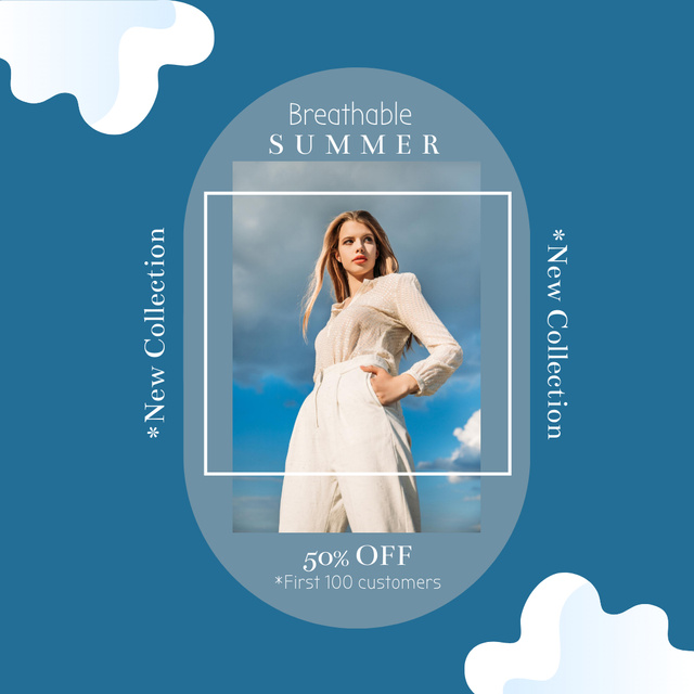 Designvorlage Breathable Summer Collection für Instagram