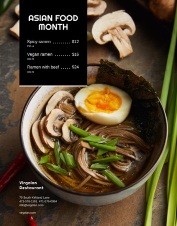 Asian Food Month Announcement Poster 22x28in Tasarım Şablonu