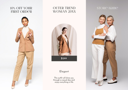 Template di design Fall Fashion Ad with Stylish Women Brochure Din Large Z-fold