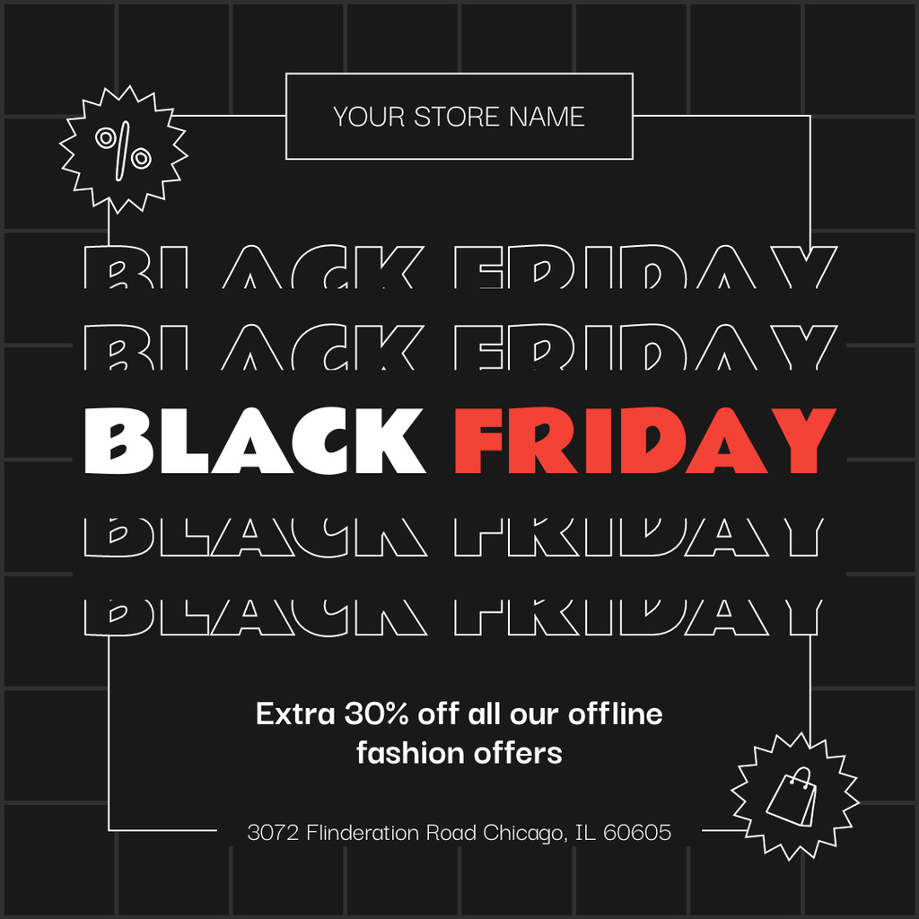 Black Friday Sale of Trendy Items Instagram tervezősablon