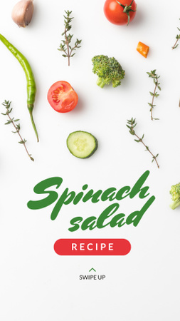 Platilla de diseño Salad Recipe with raw Vegetables Instagram Story