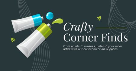 Plantilla de diseño de Pinturas en tubos para Craft Corner Facebook AD 