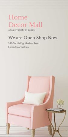 Furniture Store ad with Armchair in pink Graphic Design Template