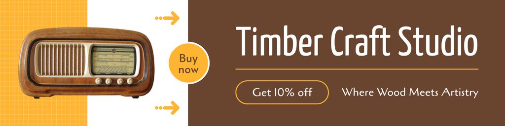 Designvorlage Ad of Timber Craft Studio für Twitter