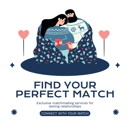 Couple in Love Hugging Covered with Blanket Animated Post Design Template