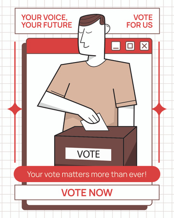 Platilla de diseño Man Votes for Candidate in Election Instagram Post Vertical
