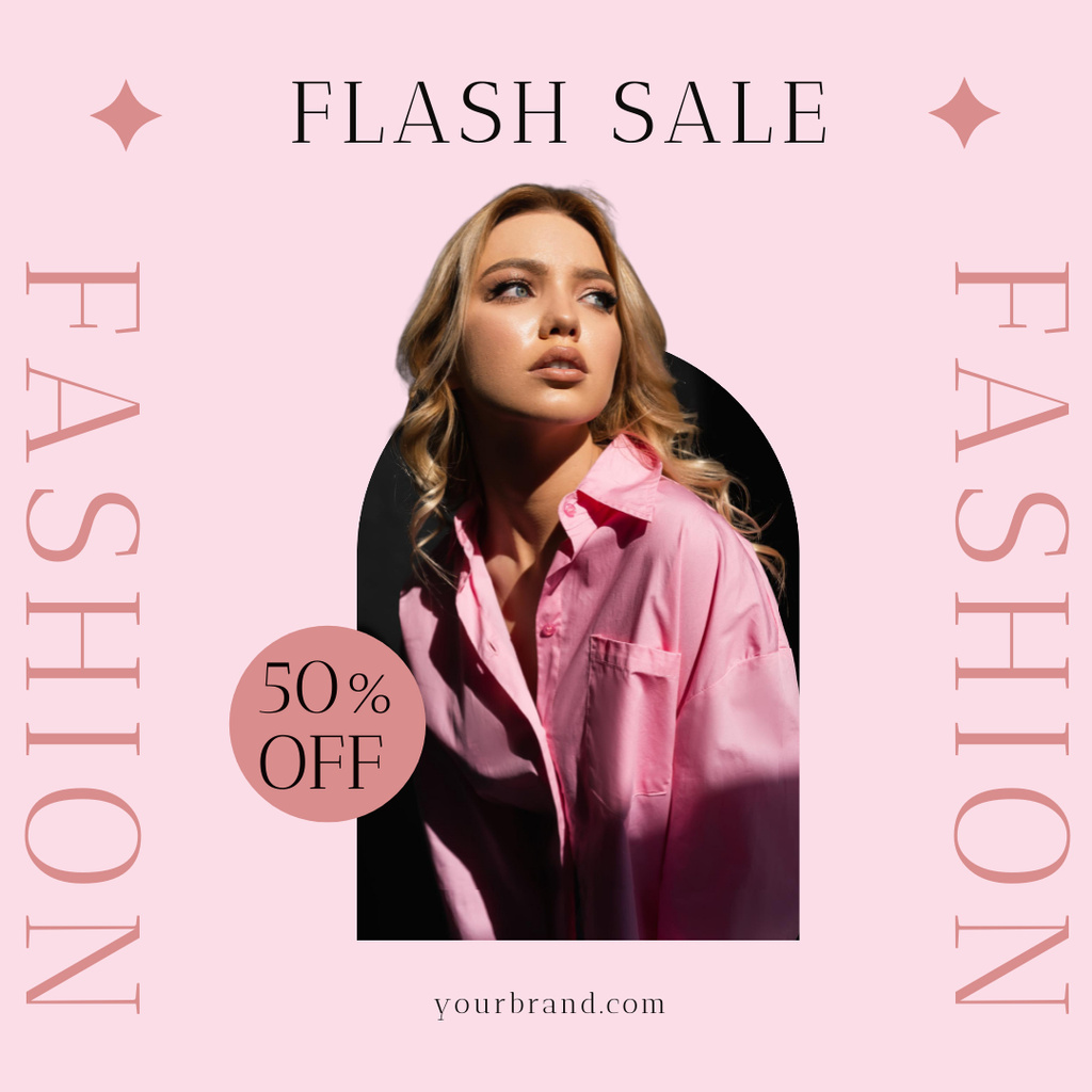 Ontwerpsjabloon van Instagram van Flash Sale of New Fashion Collection At Half Price