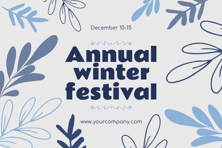 Invitation to Annual Winter Festival Postcard 4x6in Design Template