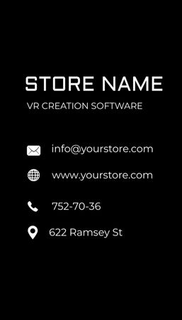 Plantilla de diseño de Propuesta de Creación de Software para Realidad Virtual Business Card US Vertical 