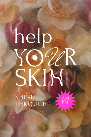 Platilla de diseño Skincare Offer with Flowers in Water Pinterest