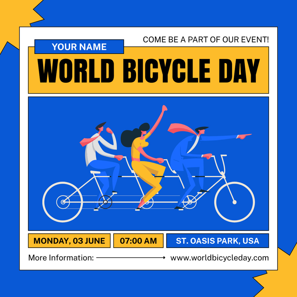 Race on World Bicycle Day Instagram – шаблон для дизайна