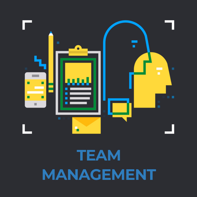 Template di design Business management icons Animated Post