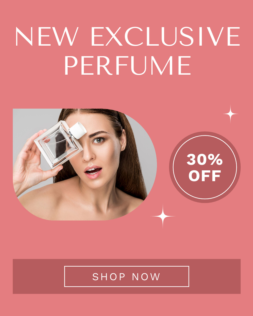 Plantilla de diseño de Offer of New Exclusive Perfume Instagram Post Vertical 