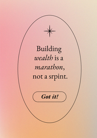 Designvorlage Wealth Inspirational Quote für Poster