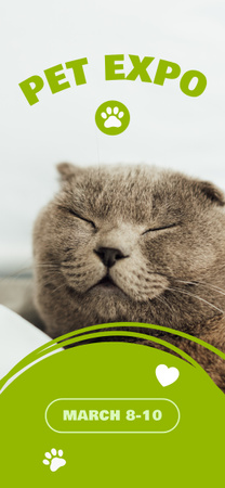 Designvorlage Cats Expo-Einladung auf Vivid Green für Snapchat Geofilter
