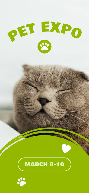 Cats Expo Invitation on Vivid Green Snapchat Geofilter Design Template