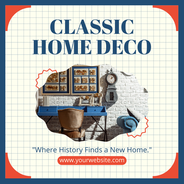 Modèle de visuel Classic Home Decor And Furniture From Antiques Stores - Instagram AD
