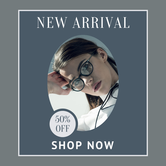 Ontwerpsjabloon van Instagram van Special Offers on Eyeglasses with Girl