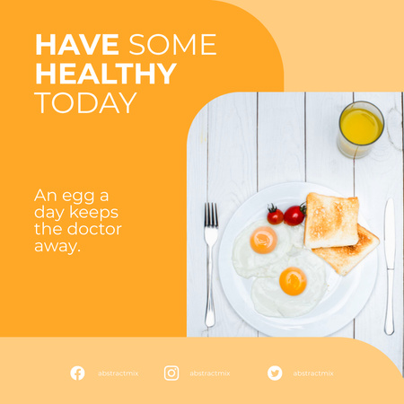 Traditional Breakfast with Eggs and Toast Instagram Design Template