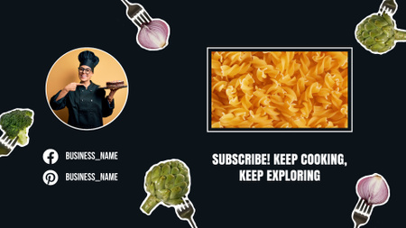 Yummy Pasta At Cooking Vlog With Chef YouTube outro Design Template