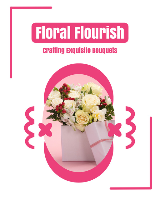 Offer of Craft Bouquets of Fresh Flowers Instagram Post Vertical – шаблон для дизайну