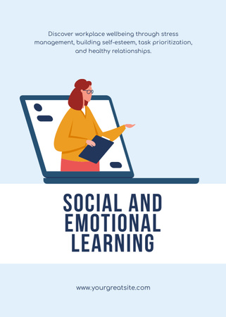 Plantilla de diseño de Anuncio de oferta de aprendizaje social y emocional Postcard 5x7in Vertical 