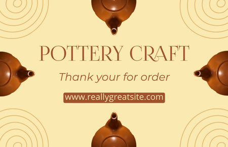 Thanks for Order of Clay Teapots Thank You Card 5.5x8.5in Tasarım Şablonu