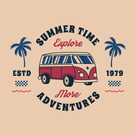 Summer Time Travel and Adventures Animated Logo Design Template