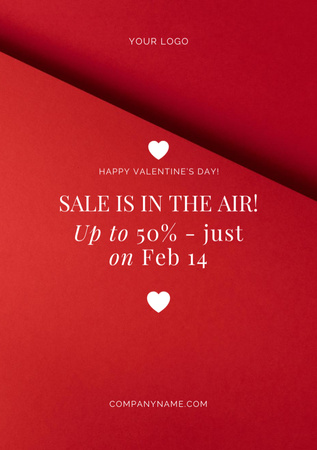 Sale Announcement on Valentine's Day Postcard A5 Vertical – шаблон для дизайна