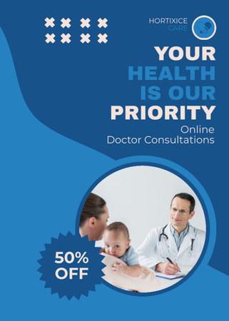 Discount Offer on Consultations in Clinic Flayer Design Template