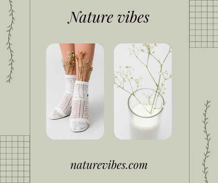 Nature vibes spring fashion Facebook Šablona návrhu