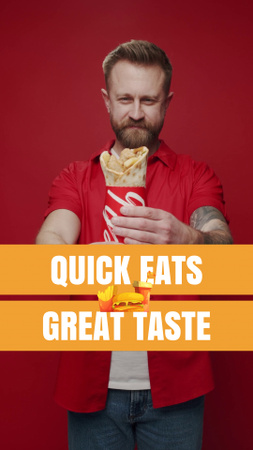 Modèle de visuel Remise incroyable sur l'offre de repas rapides - TikTok Video