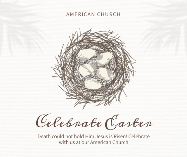 Grey Ad of Easter Holiday Service Facebook Design Template