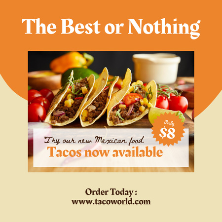 Nejlepší akční ceny chutných tacos Instagram Šablona návrhu