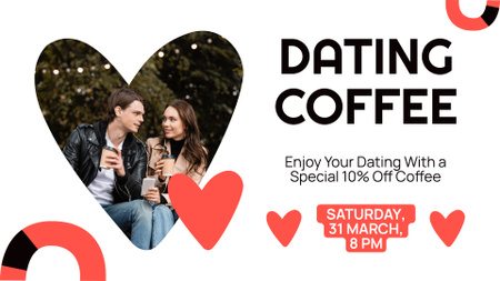 Ontwerpsjabloon van FB event cover van Geniet van Dating Coffee Party