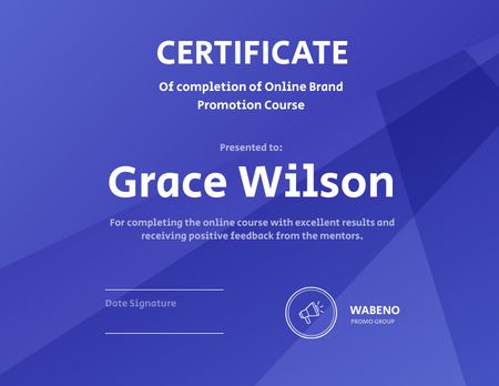 Template di design Online Business Program Completion diploma Certificate