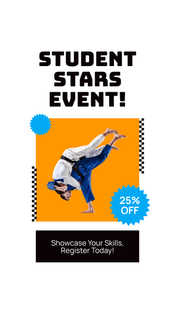 Martial Arts Event Ad with Fighters in Action Instagram Story Modelo de Design