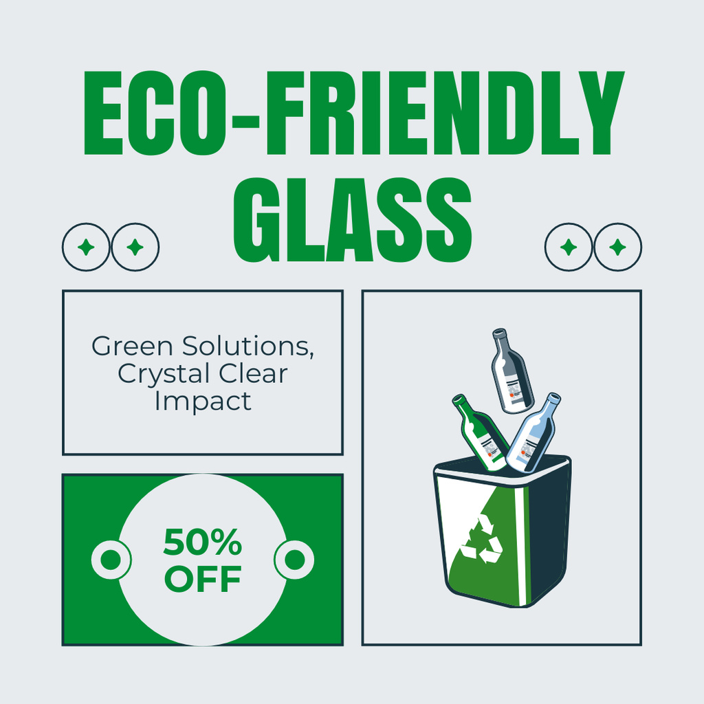 Offer of Eco-Friendly Glassware Instagram AD Design Template