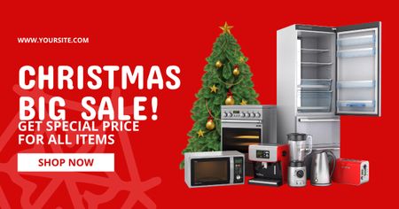 Designvorlage Großer Weihnachtsverkauf von Haushaltsgeräten für Facebook AD