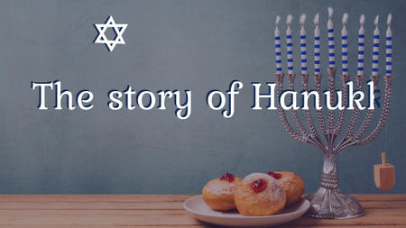 Template di design Happy Hanukkah Greeting Menorah and Buns Youtube Thumbnail