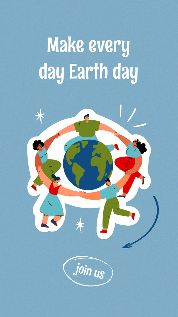Plantilla de diseño de World Earth Day Announcement with People in Circle Instagram Story 
