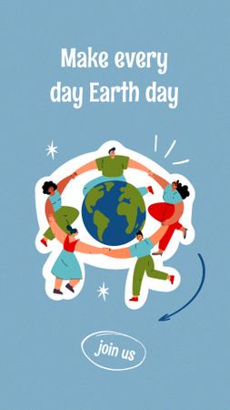 World Earth Day Announcement with People in Circle Instagram Story Design Template